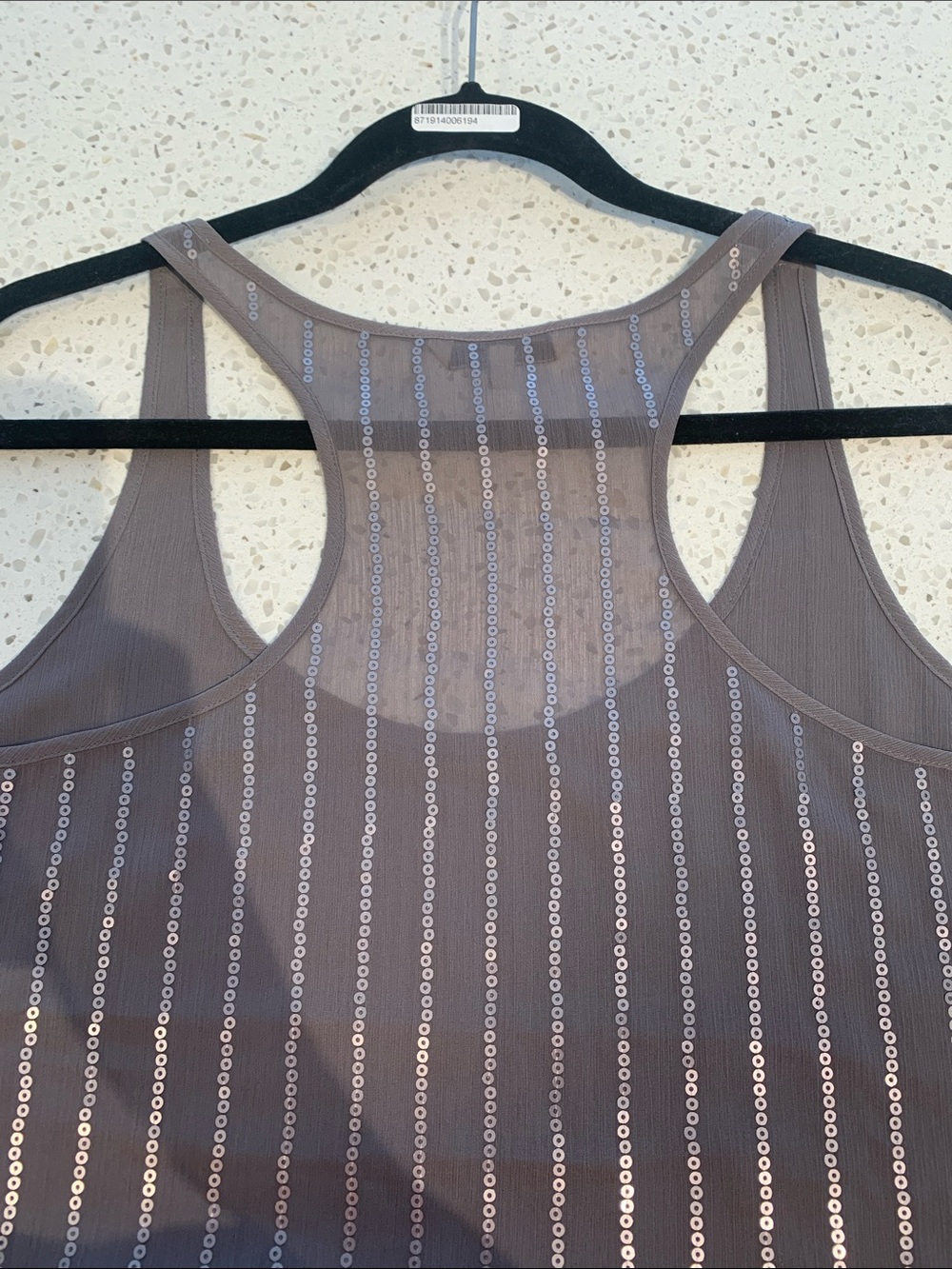 RW&CO Gray Sheer Striped Racerback Tank - Picture 4 of 8